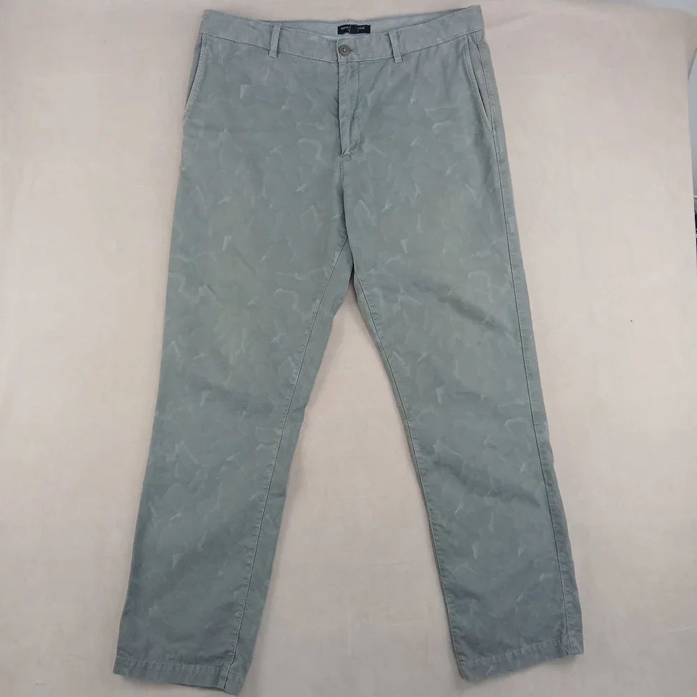 Banana Republic Aiden Chino 36x32 Mens Pants FLAWS Blue Camo **Actual 36x31 **